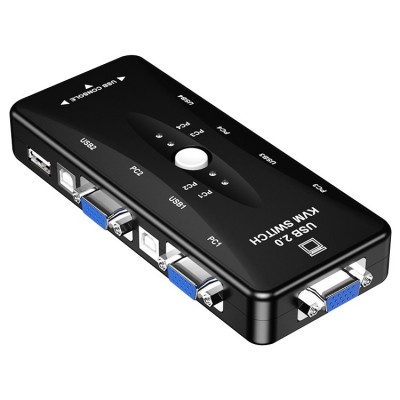 KSW  401V 4 VGA   3 USB Ports to VGA KVM Switch Box with Control Button for Monitor  Keyboard  Mouse  Set  top box