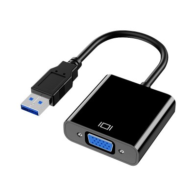 HW  1501 USB to VGA HD Video Converter  Black